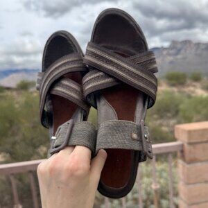 Naot 204304 Strappy Wedge Sandals Women’s 39 Leather Brown Comfort Orthotic Foot